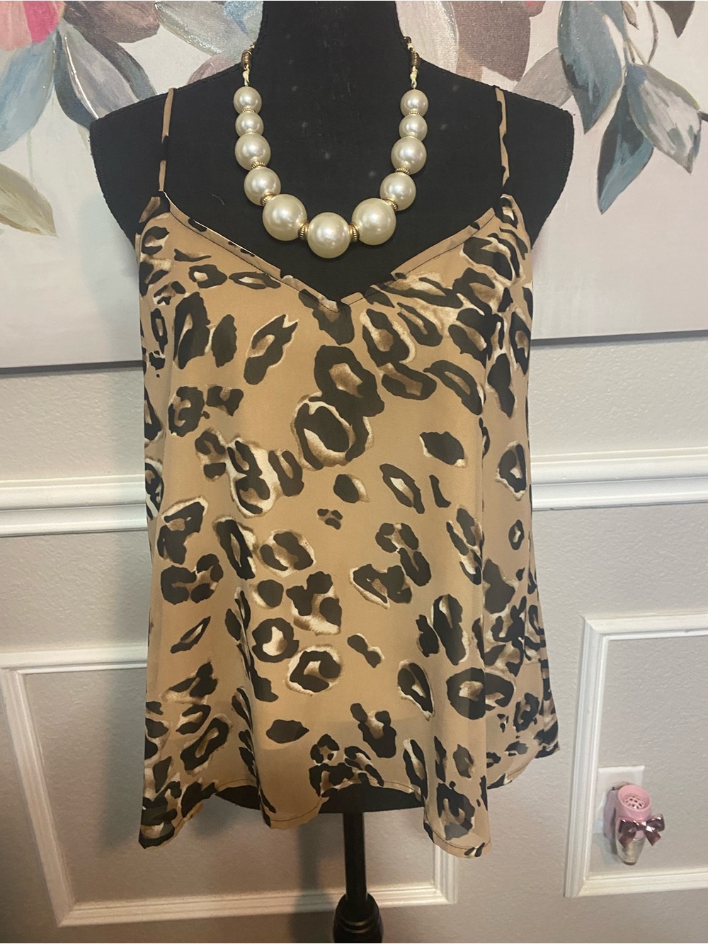 Pant Store Cami Animal Print Top - Beige, Brown Black